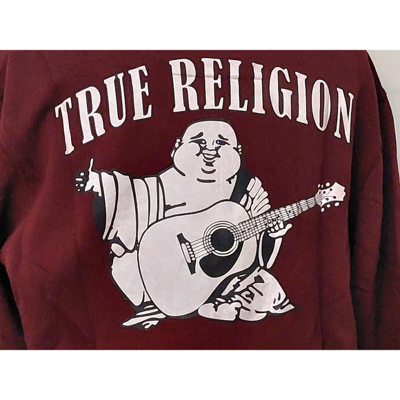 True Religion Brand Jeans Playoff Champs Raglan Hoodie Sweatshirt Size Large NWT - Picture 14 of 16